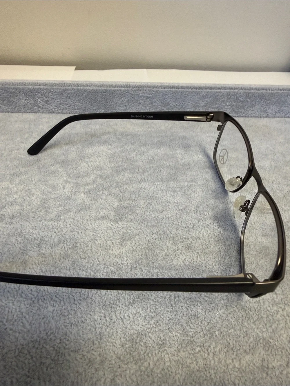 Ideal Optics Metro Sleek Black and Gunmetal Semi-Rim Eye Glasses Eyesize 50